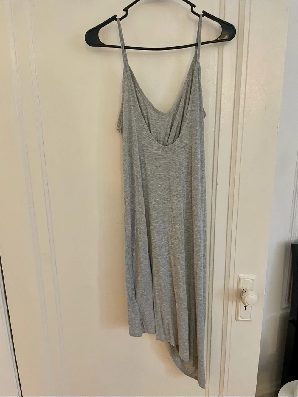 Lightweight Gray Knot-Front Slip Dress
